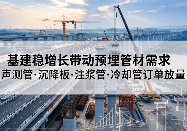 榆次基建稳增长带动预埋监测管材需求，声测管、沉降板、注浆管订单持续放量